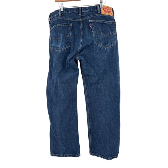 Levis 505 Mens Original Fit Jeans W38 L32 Denim Blue Classic Straight-Leg - Picture 4 of 9